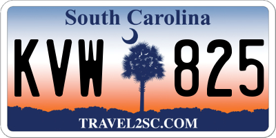 SC license plate KVW825