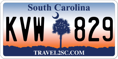 SC license plate KVW829