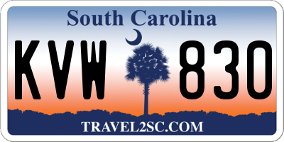SC license plate KVW830