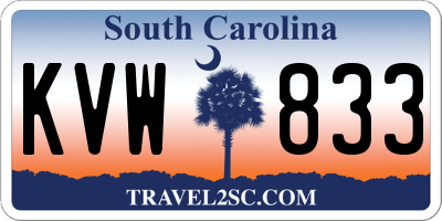SC license plate KVW833