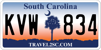 SC license plate KVW834