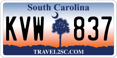 SC license plate KVW837