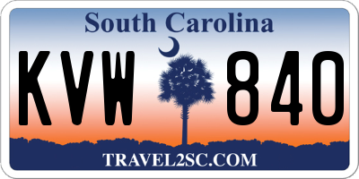 SC license plate KVW840