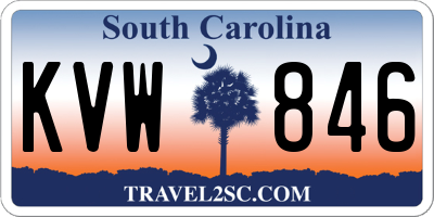 SC license plate KVW846