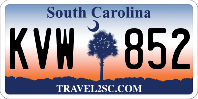SC license plate KVW852