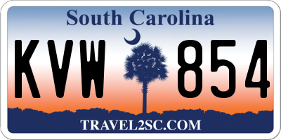 SC license plate KVW854