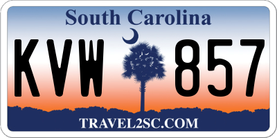 SC license plate KVW857
