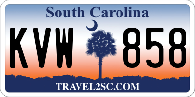 SC license plate KVW858