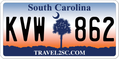 SC license plate KVW862