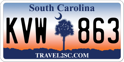 SC license plate KVW863