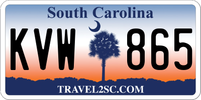 SC license plate KVW865