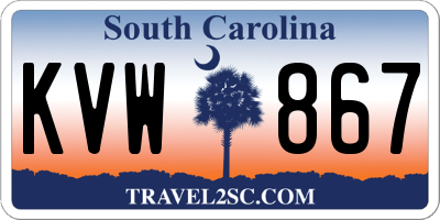 SC license plate KVW867