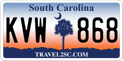 SC license plate KVW868