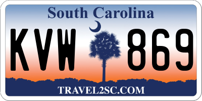 SC license plate KVW869