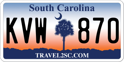 SC license plate KVW870