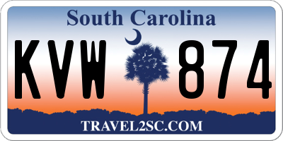 SC license plate KVW874