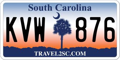SC license plate KVW876
