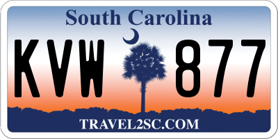 SC license plate KVW877