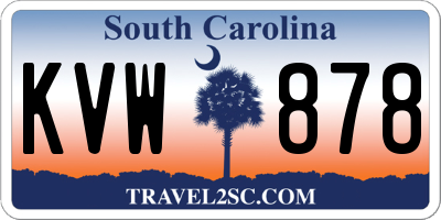 SC license plate KVW878