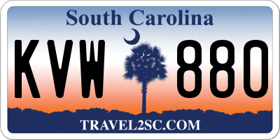 SC license plate KVW880