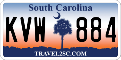 SC license plate KVW884