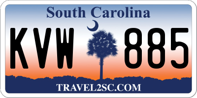 SC license plate KVW885