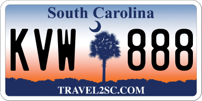 SC license plate KVW888
