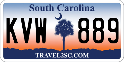 SC license plate KVW889