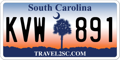 SC license plate KVW891