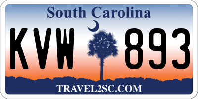 SC license plate KVW893