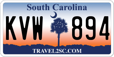 SC license plate KVW894