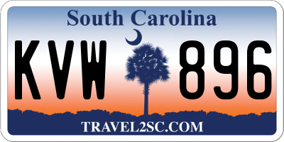 SC license plate KVW896