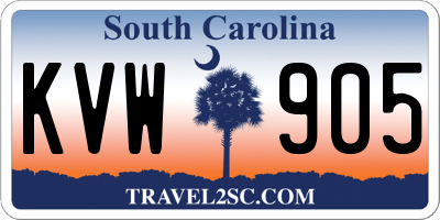 SC license plate KVW905