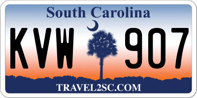 SC license plate KVW907