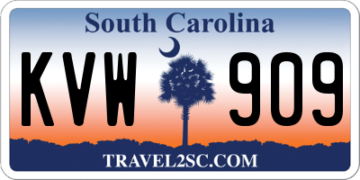 SC license plate KVW909