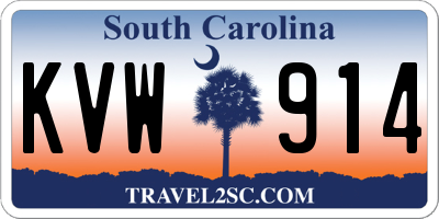 SC license plate KVW914