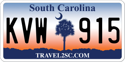 SC license plate KVW915