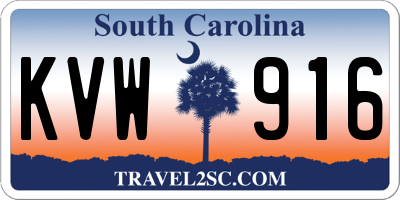 SC license plate KVW916