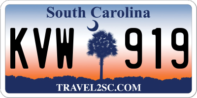 SC license plate KVW919