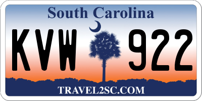 SC license plate KVW922