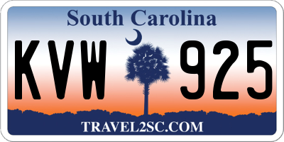 SC license plate KVW925