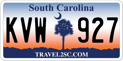 SC license plate KVW927