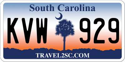 SC license plate KVW929