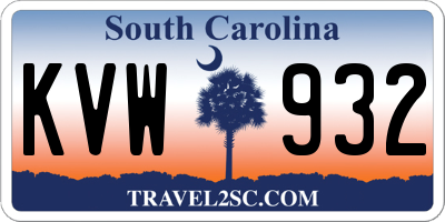 SC license plate KVW932
