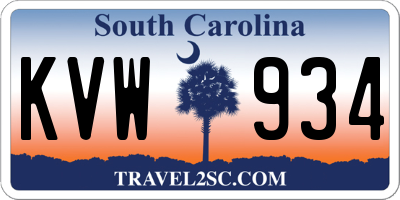 SC license plate KVW934