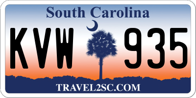 SC license plate KVW935