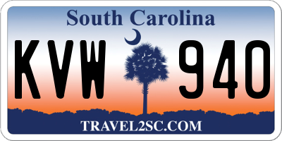 SC license plate KVW940