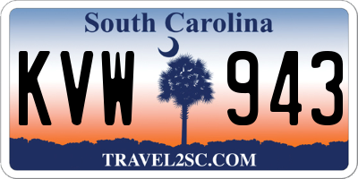 SC license plate KVW943