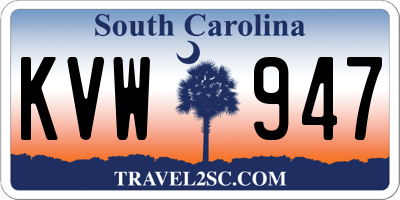 SC license plate KVW947