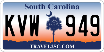 SC license plate KVW949